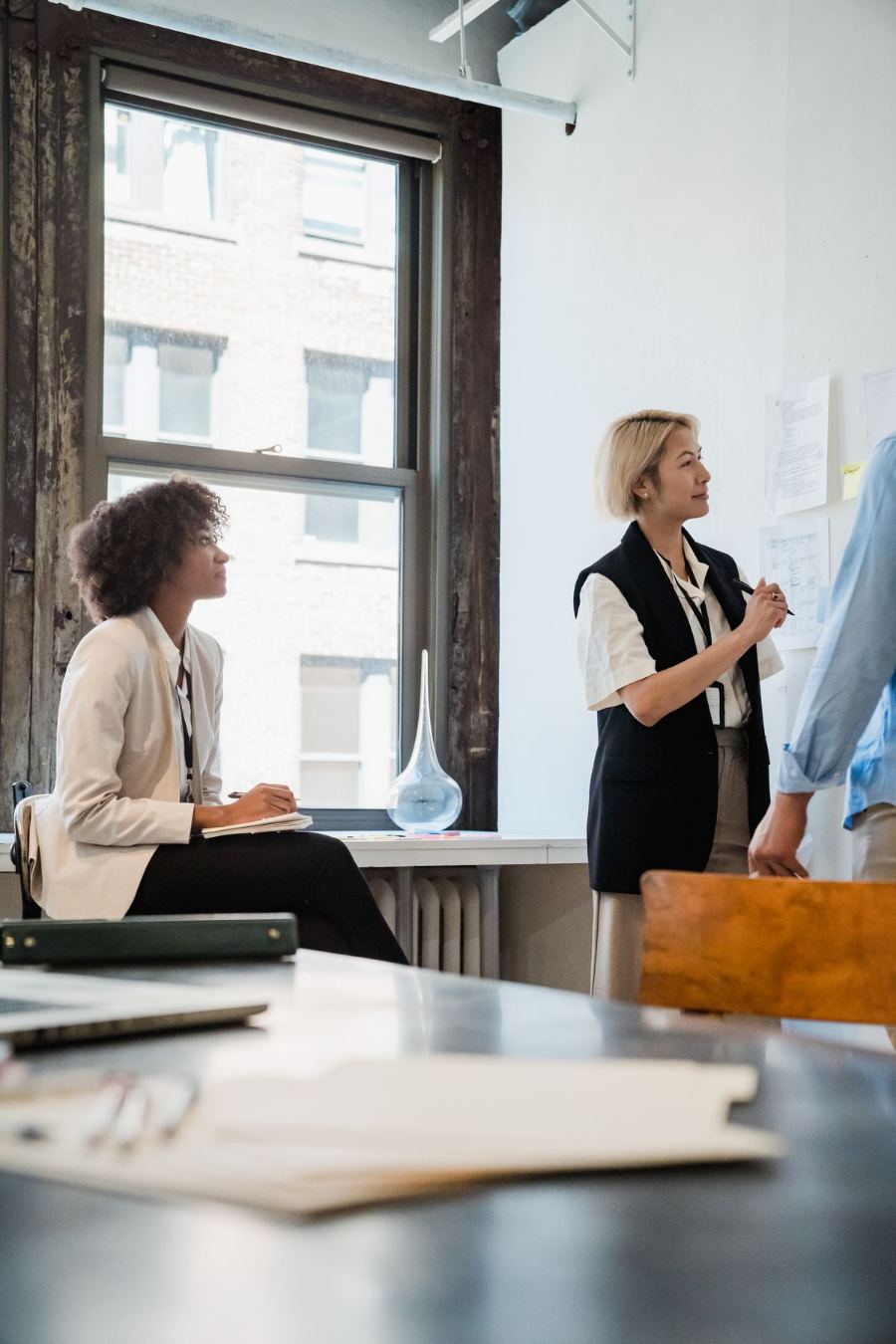 Team collaborating in a modern office