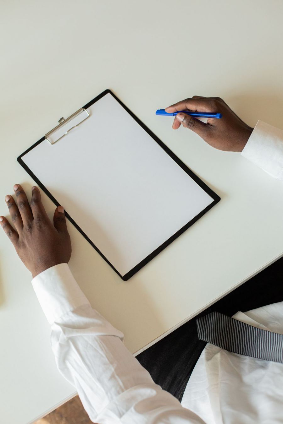Checklist and clipboard on a desk