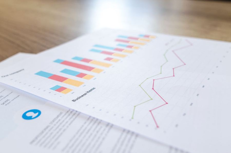 Business growth chart and graph